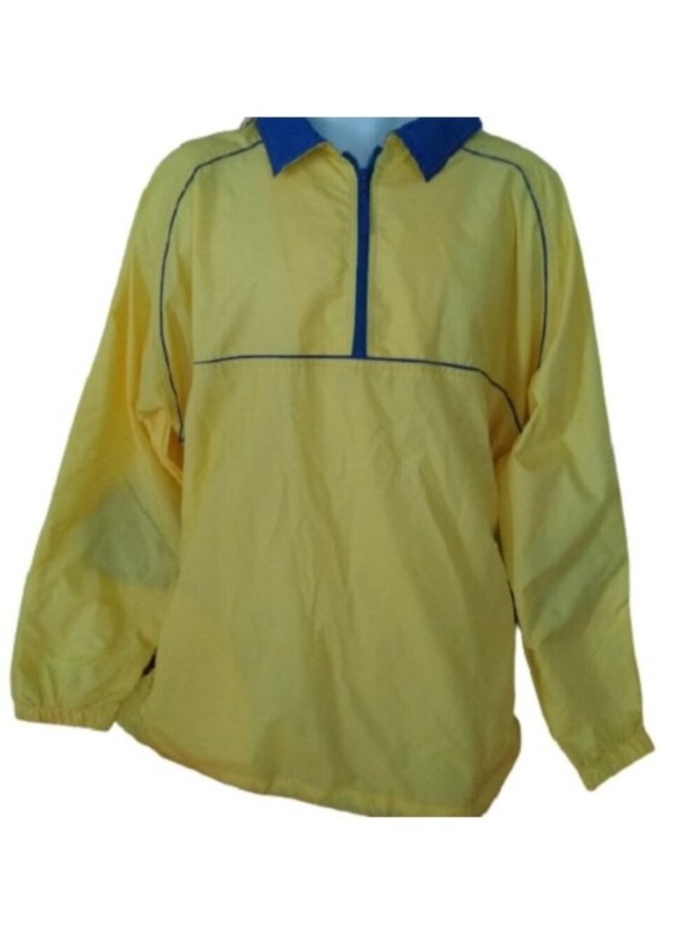 Beach Rays Yellow + Blue 1/4 Zip Jacket, XXL